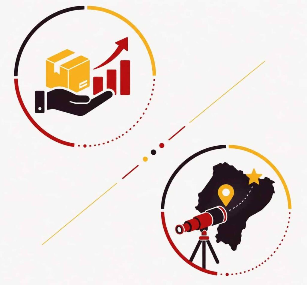 ilustración con dos iconos misión y visión de Megadistribucion&trade.