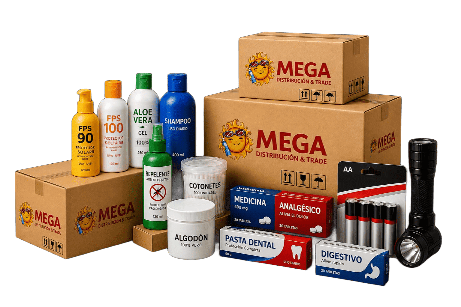 Productos de alta rotación con cajas para enviar