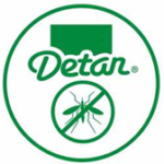logo detan con insecto verde